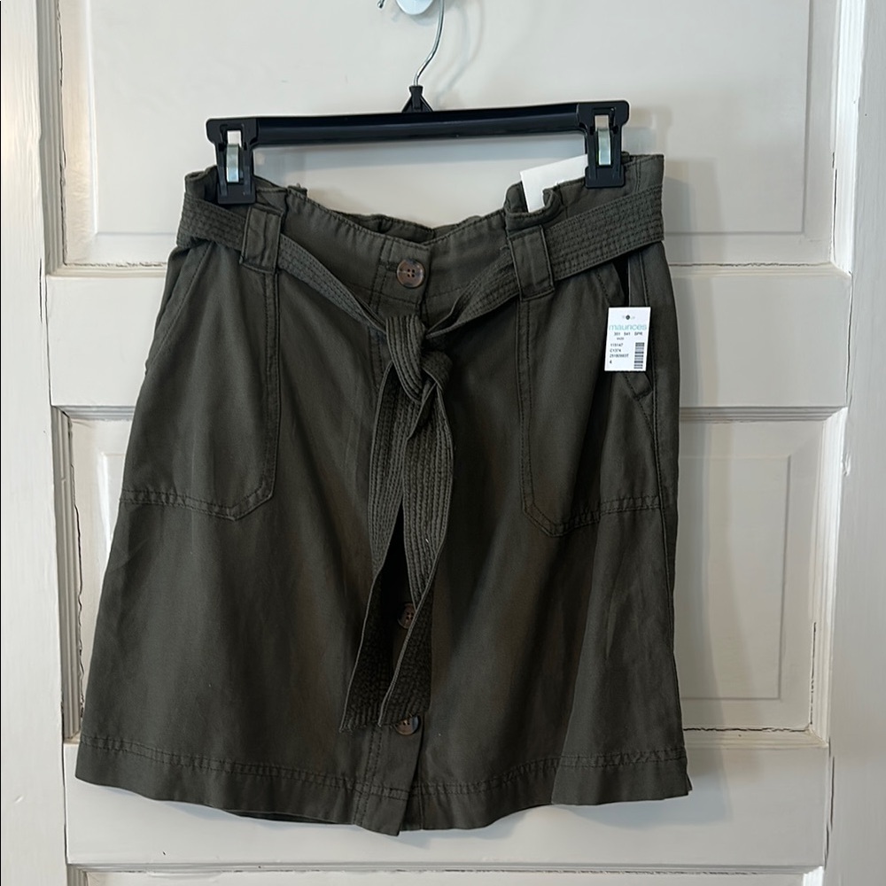 Olive Green Skirt with Belt